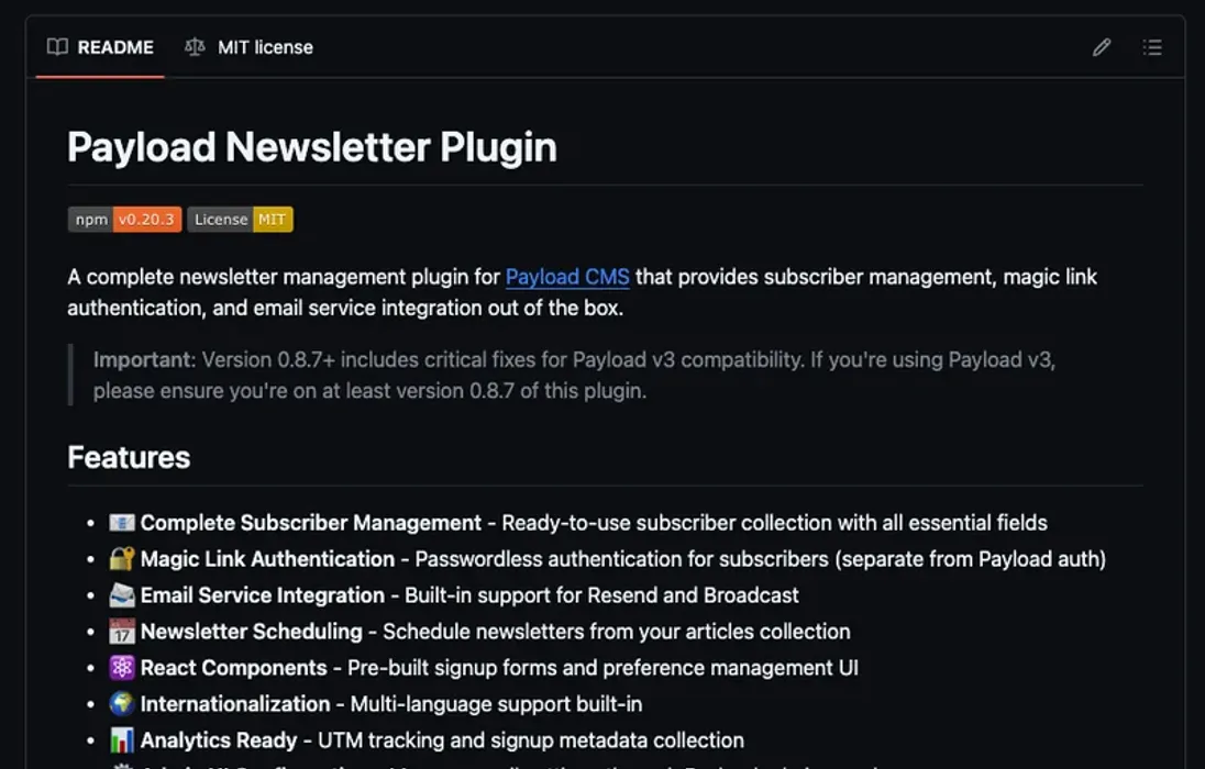 Payload Newsletter Plugin - Full-Stack Email Management